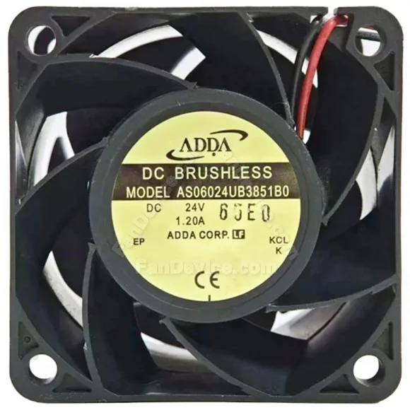 ADDA AS06024UB3851B0 24V 1.20A DC Brushless 2 Wires Axial Cooling Fan