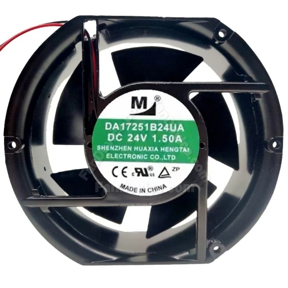 YM DA17251B24UA DC 24V 1.50A 2 Wires Axial Cooling Fan