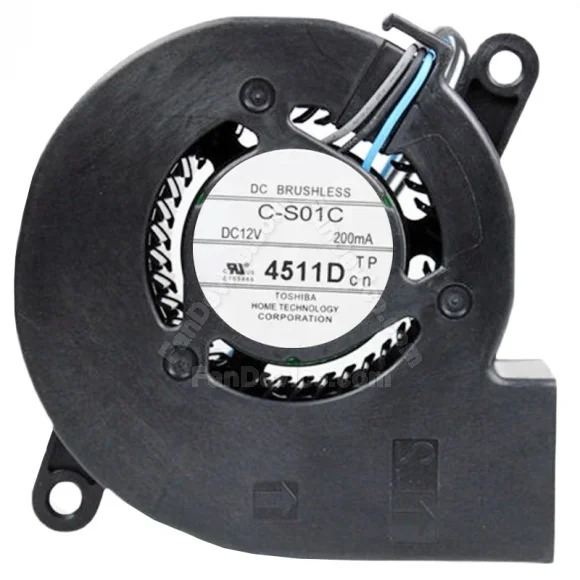 TOSHIBA C-S01C 12V 200mA DC Brushless 3 Wires Blower Cooling Fan