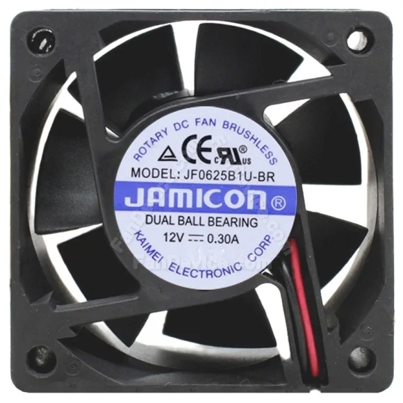 JAMICON JF0625B1U-BR 12V 0.30A 2 Wires Ball Bearing Cooling Fan