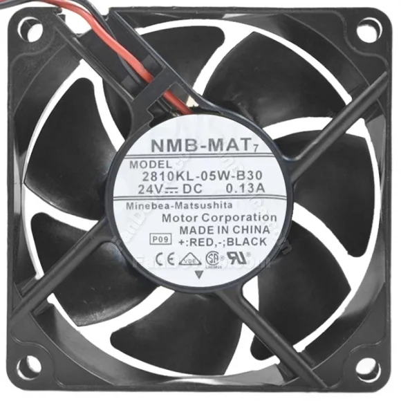 NMB-MAT 2810KL-05W-B30 DC 24V 0.13A 2 Wires Axial Cooling Fan