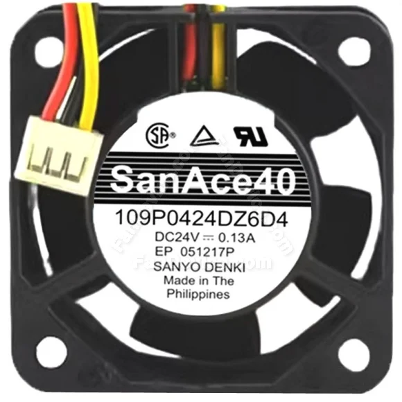Sanyo 109P0424DZ6D4 DC 24V 0.13A 3 / 4 Wires Axial Cooling Fan