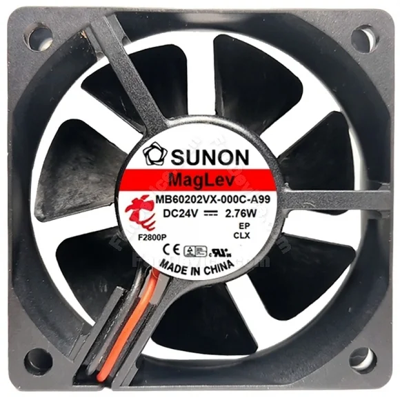 Sunon MB60202VX-000C-A99 DC 24V 2.76W 2 Wires Maglev Cooling Fan
