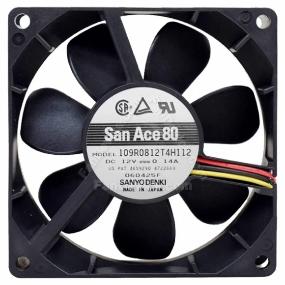 Sanyo 109R0812T4H112 DC 12V 0.14A 3 Wires Axial Cooling Fan