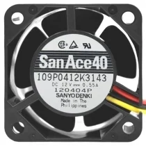 Sanyo 109P0412K3143 DC 12V 0.55A 3 Wires Axial Cooling Fan