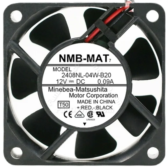 NMB-MAT 2408NL-04W-B20 DC 12V 0.09A 2 Wires Axial Cooling Fan
