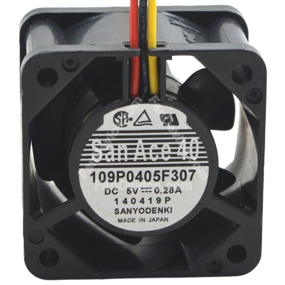Sanyo Denki 109P0405F307 DC 5V 0.28A 3 Wires Axial Cooling Fan