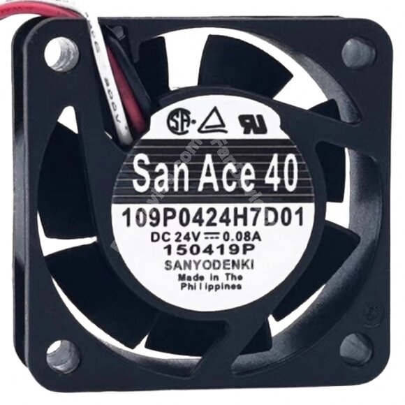 Sanyo Denki 109P0424H7D01 DC 24V 0.08A 2 Wires / 3 Wires Axial Cooling Fan