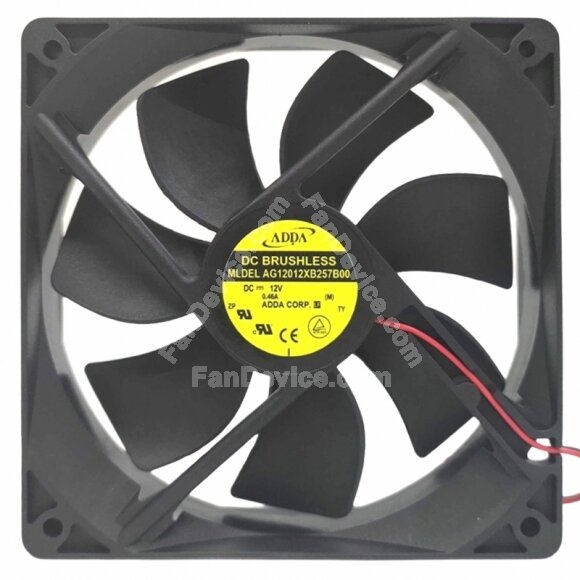 ADDA AG12012XB257B00 DC 12V 0.46A 2 Wires Brushless Axial Cooling Fan