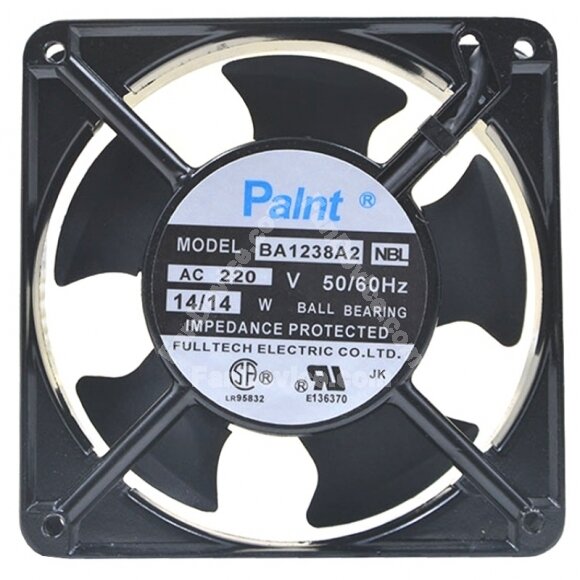 Palnt BA1238A2 NBL AC 220V 14W Ball Bearing Impedance Protected Cooling Fan