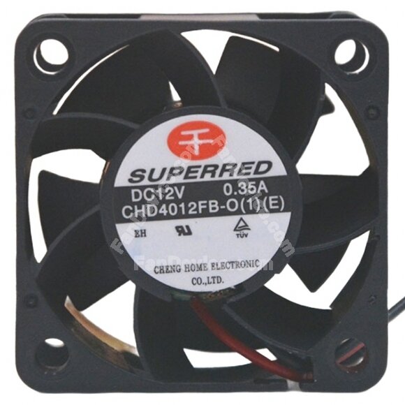 SuperRed CHD4012FB-O(1)(E) DC 12V 0.35A 2 Wires Axial Cooling Fan