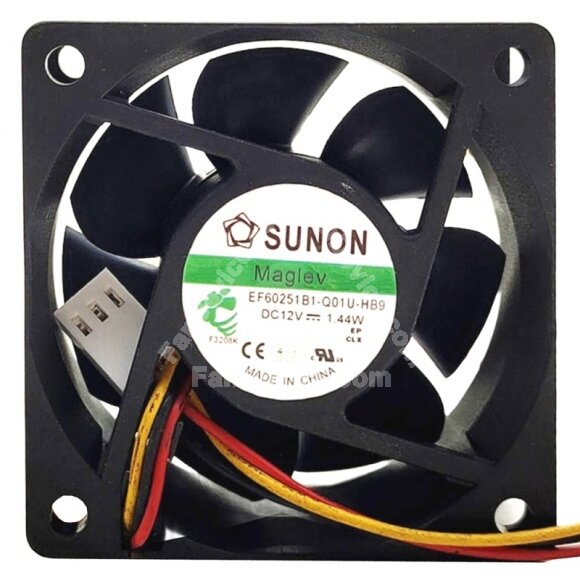 Sunon Maglev EF60251B1-Q01U-HB9 DC 12V 1.44W 3 Wires Axial Cooling Fan