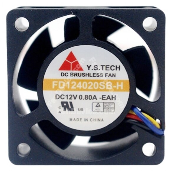 Y.S.TECH FD124020SB-H DC 12V 0.80A Brushless PWM Axial Cooling Fan