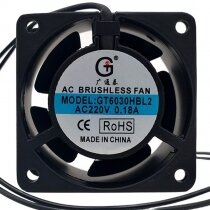 GT6030HBL2 AC 220V 0.18A 2 Wires 6030 Brushless Axial Cooling Fan