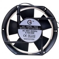 GT17251HBL3 AC 380V 0.15A 36W 2 Wires Axial Cooling Fan