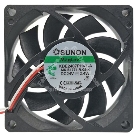 Sunon Maglev KDE2407PHV1-A DC 24V 2.4W 2 Wires / 3 Wires Axial Cooling Fan