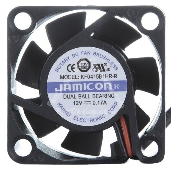 JAMICON KF0415B1HR-R DC 12V 0.17A Dual Ball Bearing Axial Cooling Fan