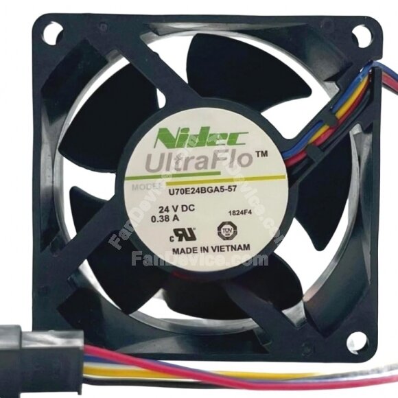 Nidec UltraFlo U70E24BGA5-57 DC 24V 0.38A 4 Wires Axial Cooling Fan