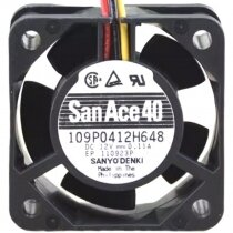 Sanyo Denki 109P0412H648 DC 12V 0.11A 2 Wires / 3 Wires Axial Cooling Fan