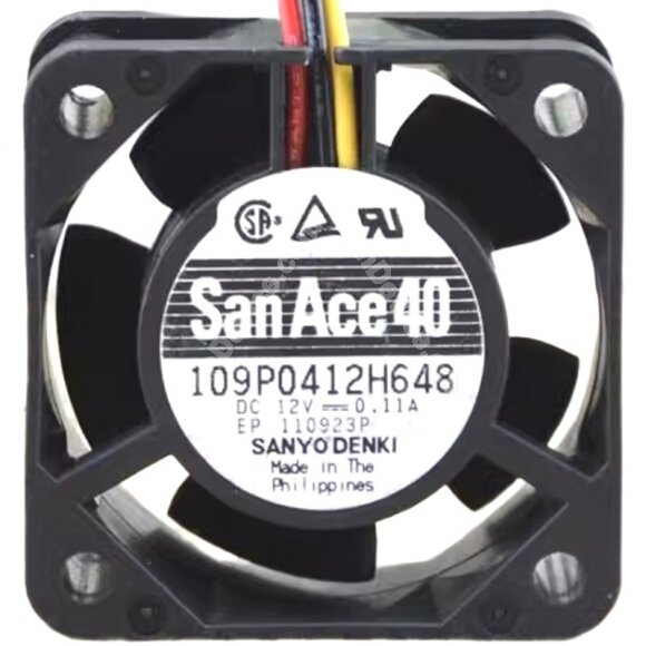 Sanyo Denki 109P0412H648 DC 12V 0.11A 2 Wires / 3 Wires Axial Cooling Fan