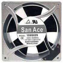 Sanyo Denki 109S025 AC 230V 0.08/0.07A 14/12W 12038 Axial Cooling Fan