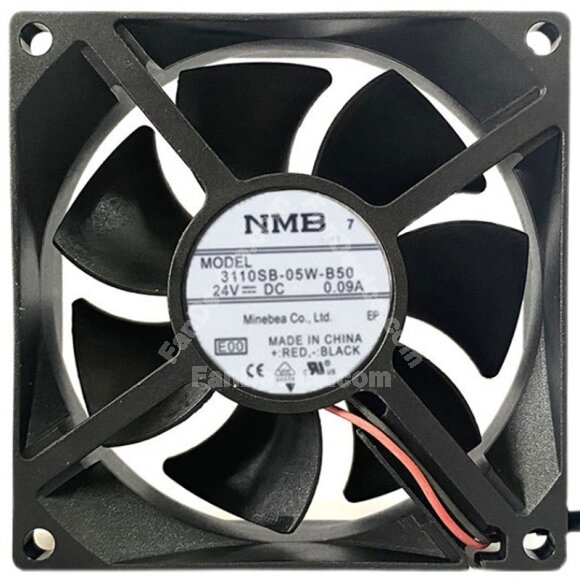NMB 3110SB-05W-B50 DC 24V 0.09A 2 Wires / 3 Wires Axial Cooling Fan