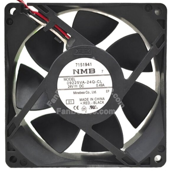 NMB 09225VA-24Q-CL DC 24V 0.49A 2 Wires / 3 Wires Axial Cooling Fan