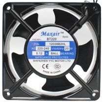 Maxair 12038B2HL AC 220-240V 0.12A 20W Ball Bearing Cooling Fan