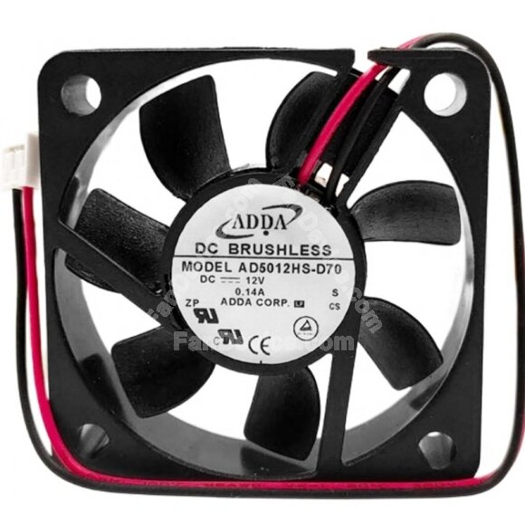 ADDA AD5012HS-D70 DC 12V 0.14A 2 Wires Brushless Axial Cooling Fan