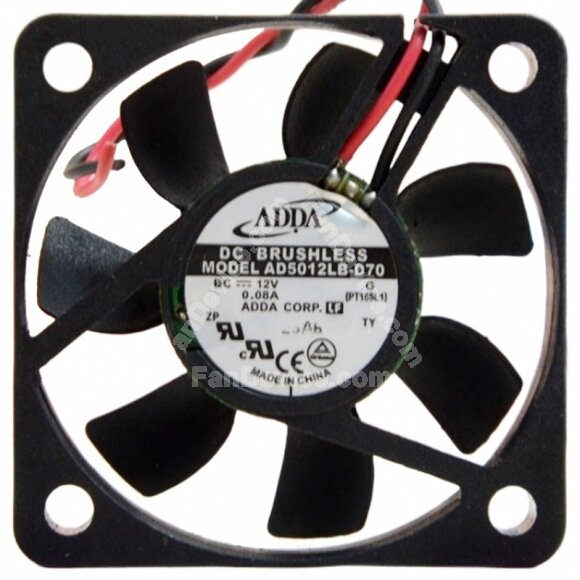 ADDA AD5012LB-D70 DC 12V 0.08A 2 Wires Brushless Axial Cooling Fan