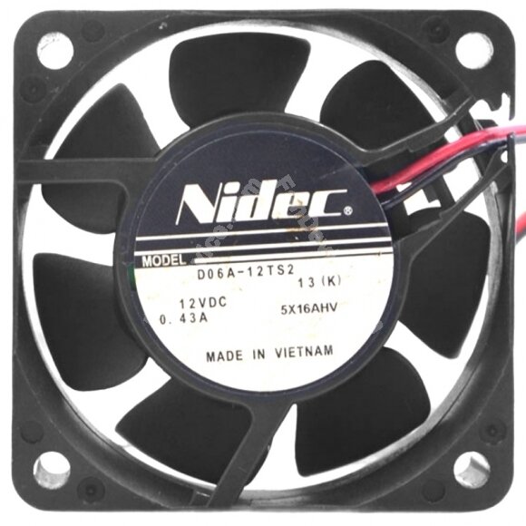 Nidec D06A-12TS2 13(K) DC 12V 0.43A 2 Wires Axial Cooling Fan