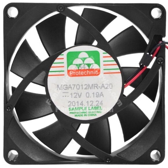 Protechnic MGA7012MR-A20 DC 12V 0.19A 2 Wires Axial Cooling Fan