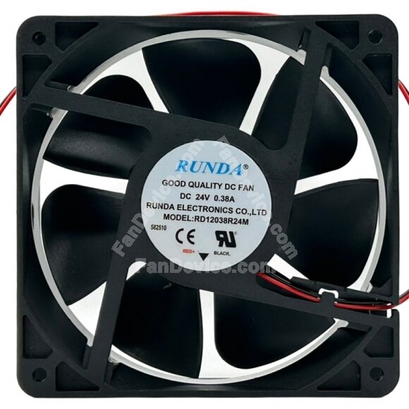 RUNDA RD12038R24M DC 24V 0.38A 2 Wires Axial Cooling Fan
