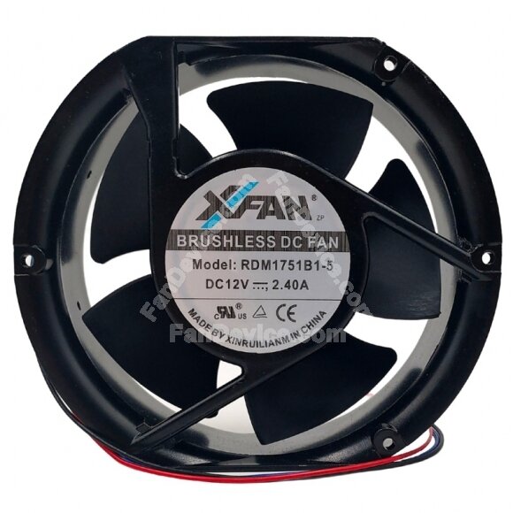 XFAN RDM1751B1-5 DC 12V 2.40A 2 Wires DC Brushless Axial Cooling Fan