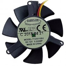 EVERFLOW T125010BU DC 12V 0.32AMP 3 Wires Axial Cooling Fan