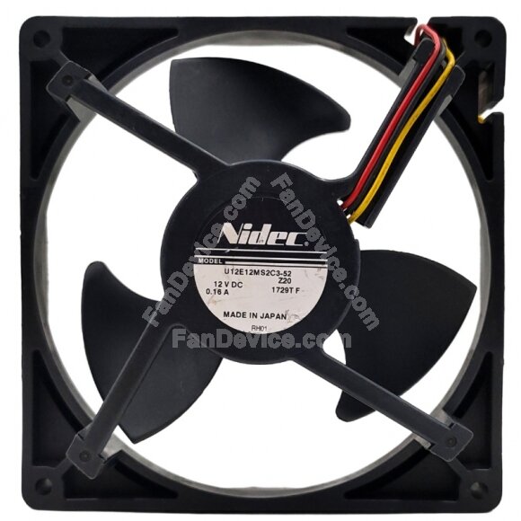 Nidec U12E12MS2C3-52 DC 12V 0.16A 3 Wires Axial Cooling Fan
