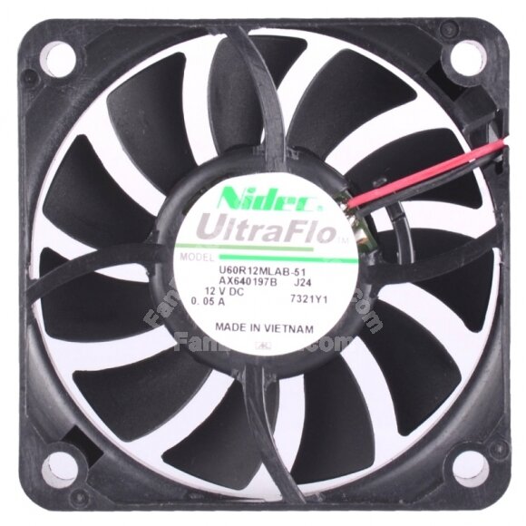Nidec UltraFlo U60R12MLAB-51 DC 12V 0.05A 2 Wires Axial Cooling Fan