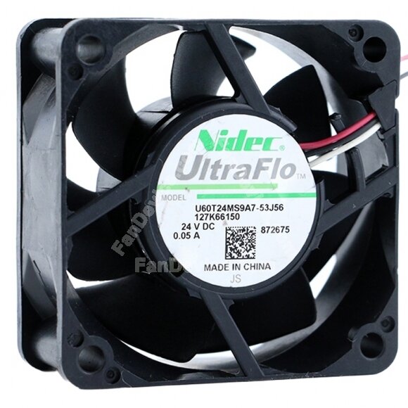 Nidec UltraFlo U60T24MS9A7-53J56 DC 24V 0.05A Axial Cooling Fan