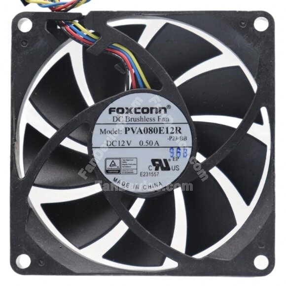 Foxconn PVA080E12R 12V 0.50A 4 Wires DC Brushless Axial Cooling Fan