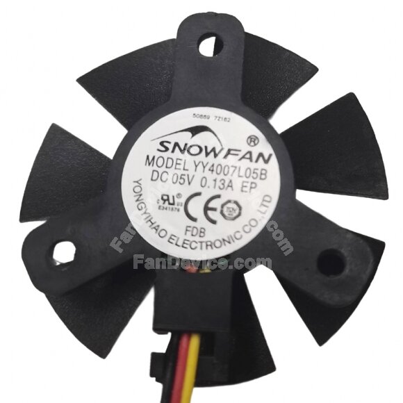 SNOWFAN YY4007L05B DC 5V 0.13A 3 Wires Axial Cooling Fan