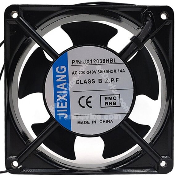 JIEXIANG JX12038HBL AC 220-240V 0.14A 2 Wires Axial Cooling Fan