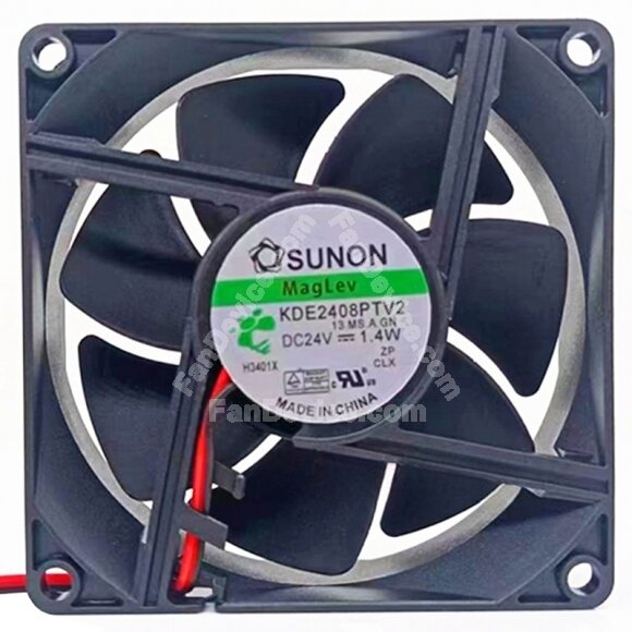 Sunon Maglev KDE2408PTV2 DC 24V 1.4W 2 Wires 8025 Axial Cooling Fan