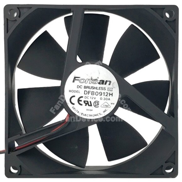 Fonsan DFB0912H 12V 0.30A 2 Wires 9025 DC Brushless Axial Cooling Fan
