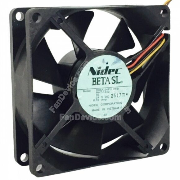 Nidec D08A-24PU 06B DC 24V 0.10A Axial Cooling Fan