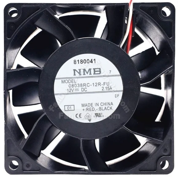 NMB 08038RC-12R-FU DC 12V 2.15A 3 Wires Axial Cooling Fan