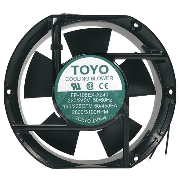 TOYO FP-108EX-A240 AC 220/240V 2 Wires 190/235CFM Cooling Fan