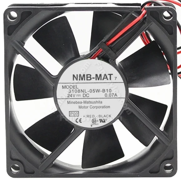 NMB-MAT 3108NL-05W-B10 DC 24V 0.07A 2 / 3 Wires Axial Cooling Fan