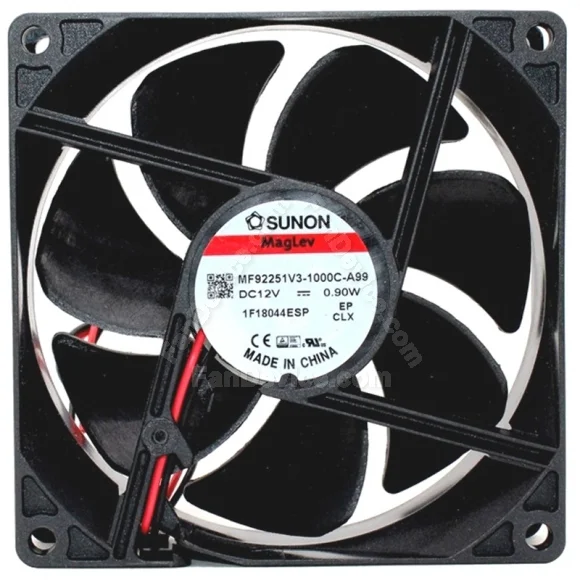 Sunon MF92251V3-1000C-A99 DC 12V 0.90W 2 Wires Maglev Cooling Fan