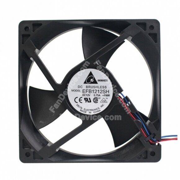Delta EFB1212SH DC 12V 0.75A 2 Wires / 3 Wires / 4 Wires Axial Cooling Fan