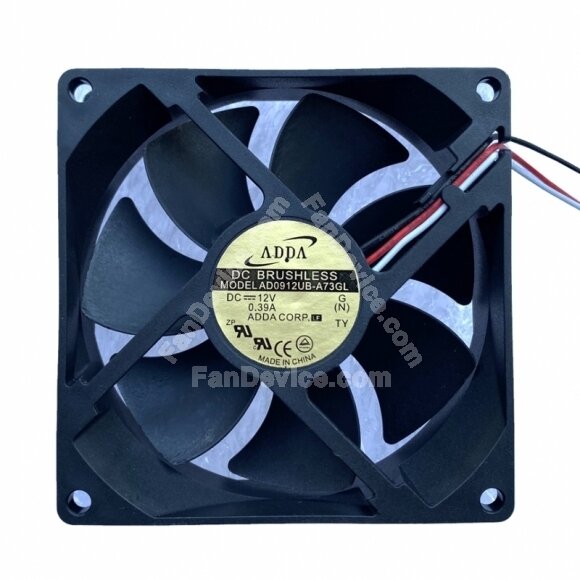 ADDA AD0912UB-A73GL DC 12V 0.39A 3 Wires Axial Cooling Fan